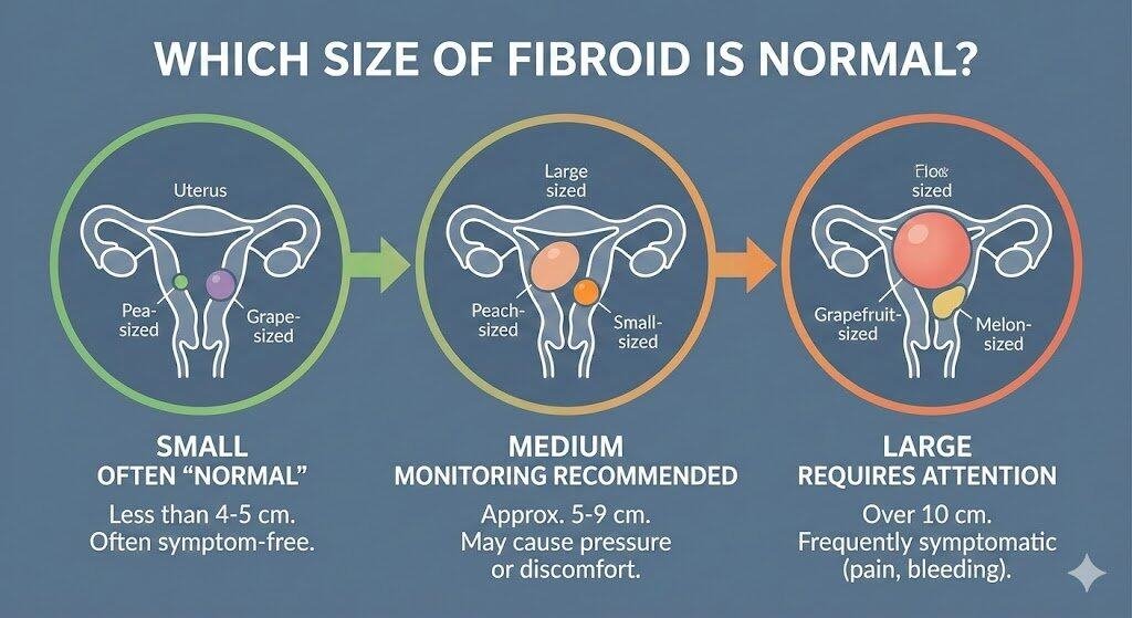 which size of fibroid is normal